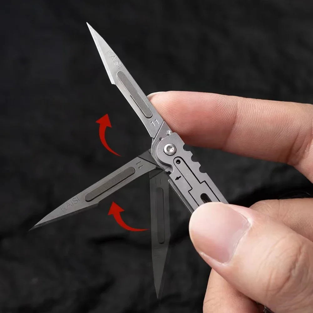 Cuchillo táctico mini portátil afilado con hoja reemplazable EDC - imagen 4
