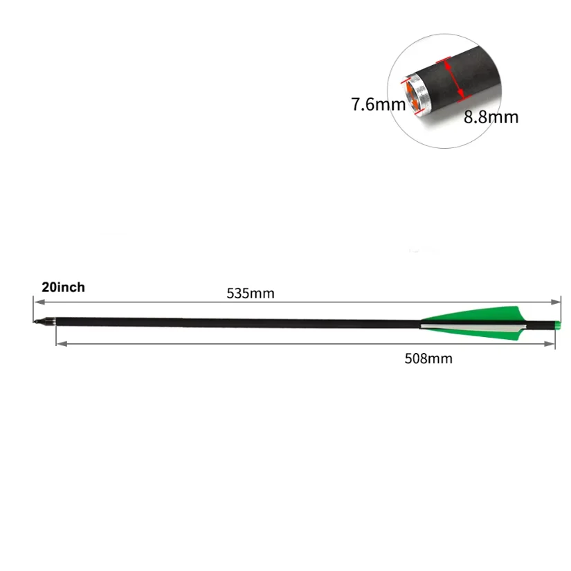 Flechas para ballesta carbono mixto de precisión para tiro - imagen 4