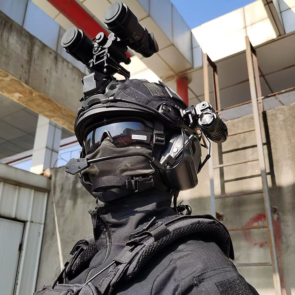 Casco táctico con auriculares, gafas y soporte NVG - Airsoft - imagen 3