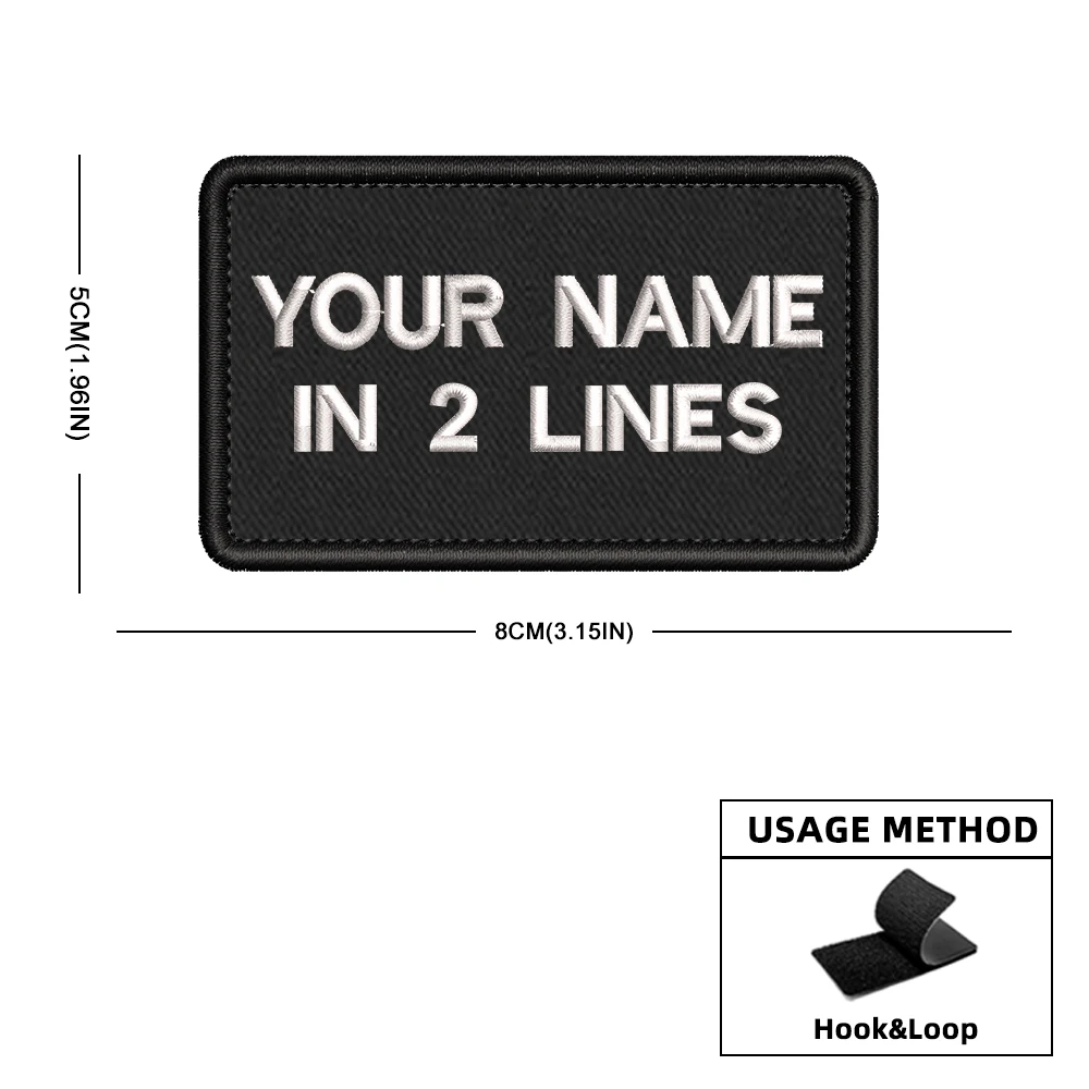 Parche personalizado nombre bordado con velcro – Táctico militar - imagen 2