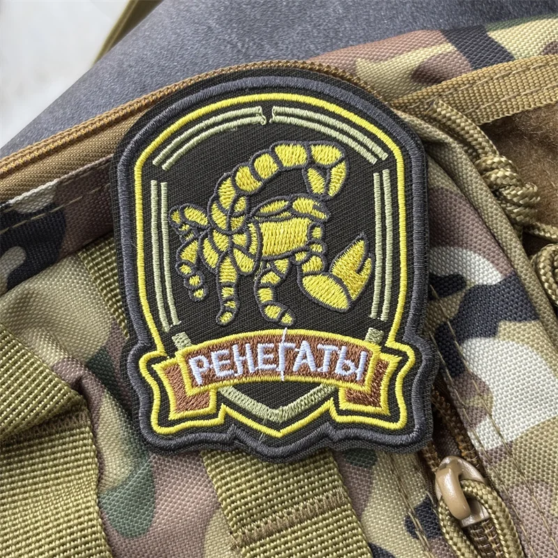 Parche bordado escorpión táctico militar moral con gancho para ropa - imagen 3