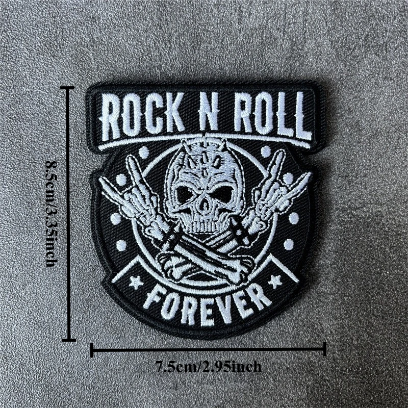 Parche bordado táctico calavera punk en estilo punk