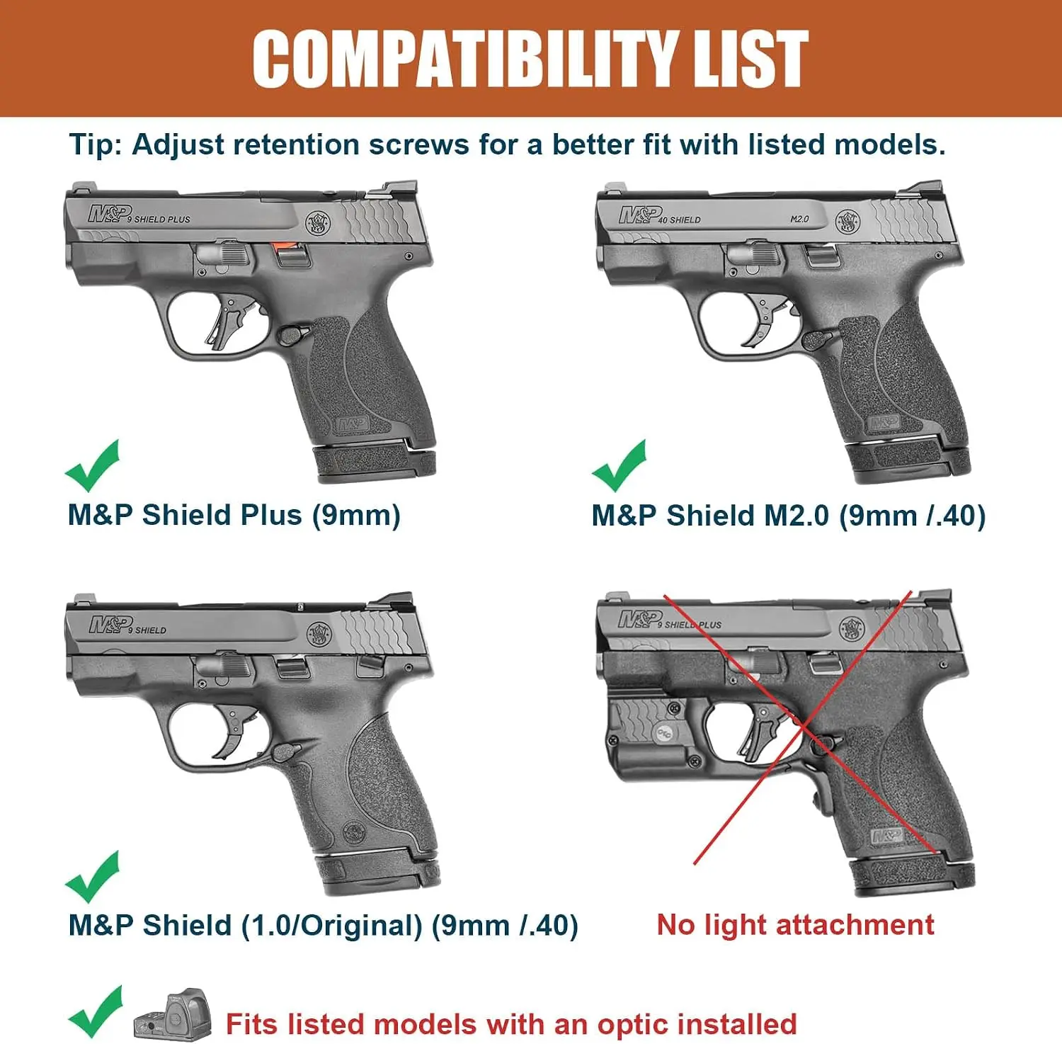 Funda IWB de cuero M&P Shield Plus/M2.0 – Porte oculto diestro