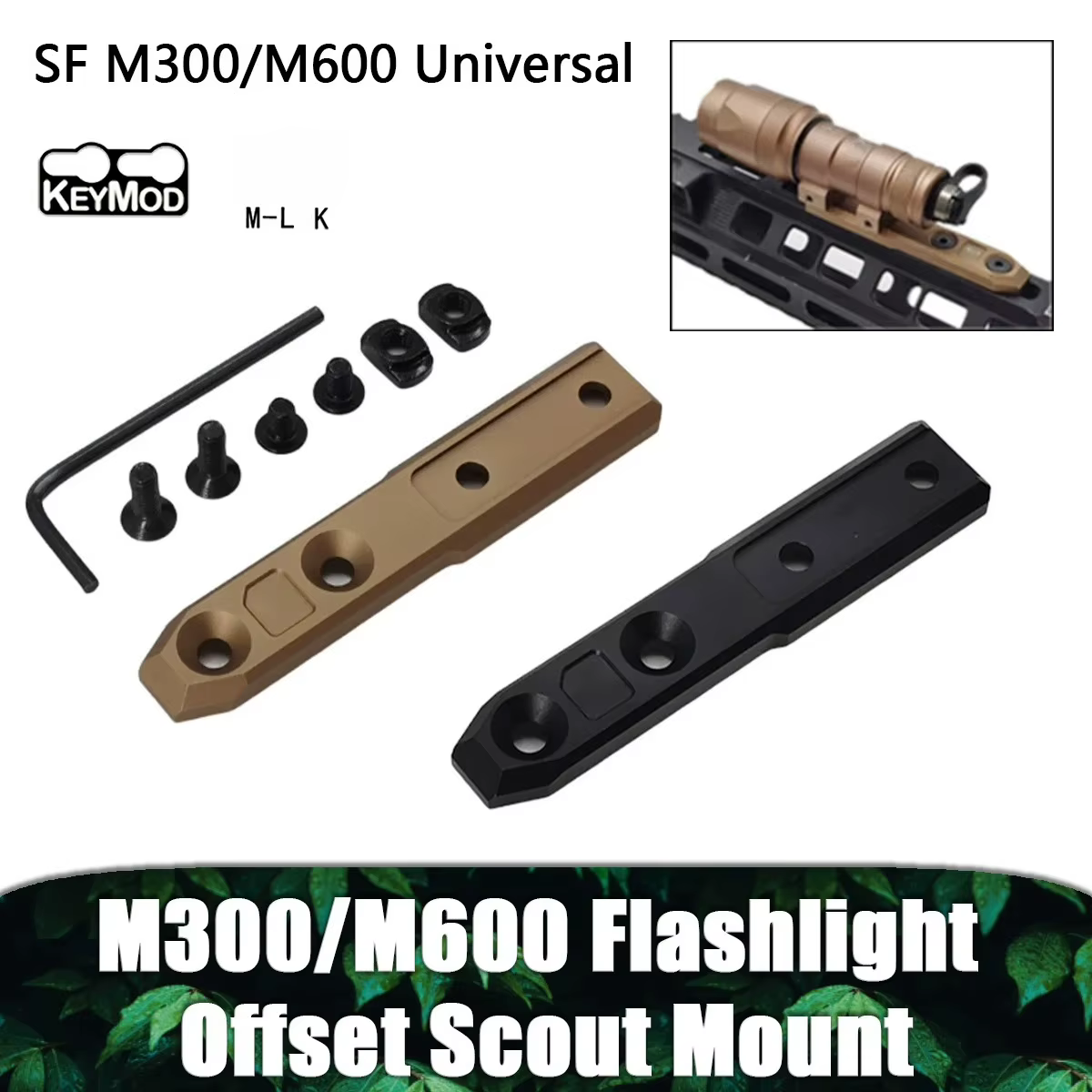 SureFire M300/M600 Soporte Vertical Linterna Táctica M-LOK Keymod - imagen 2