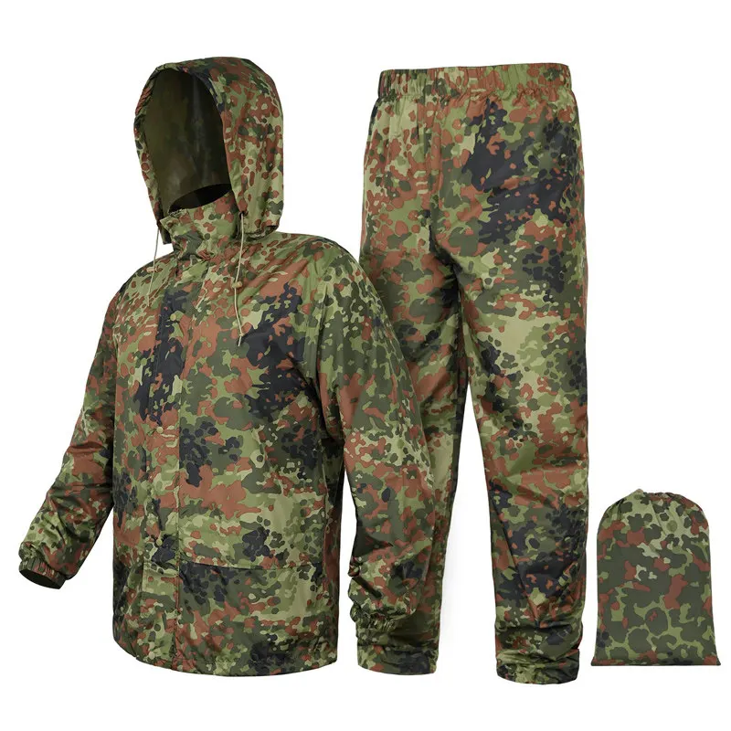 Traje impermeable caza ligero chaqueta y pantalón con cinturón - imagen 3