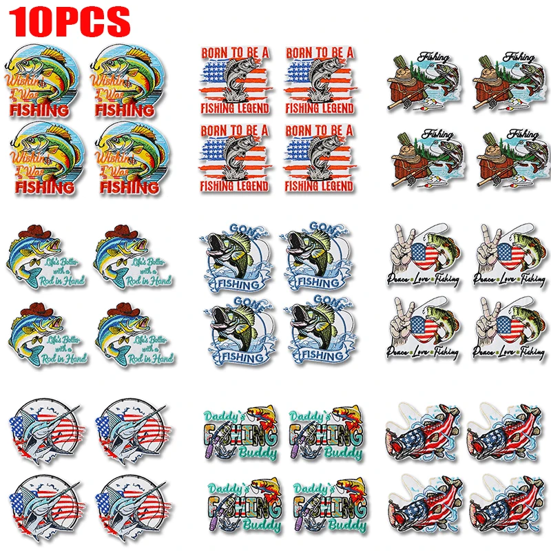 Parches bordados de pesca termoadhesivos para ropa y mochilas - imagen 3