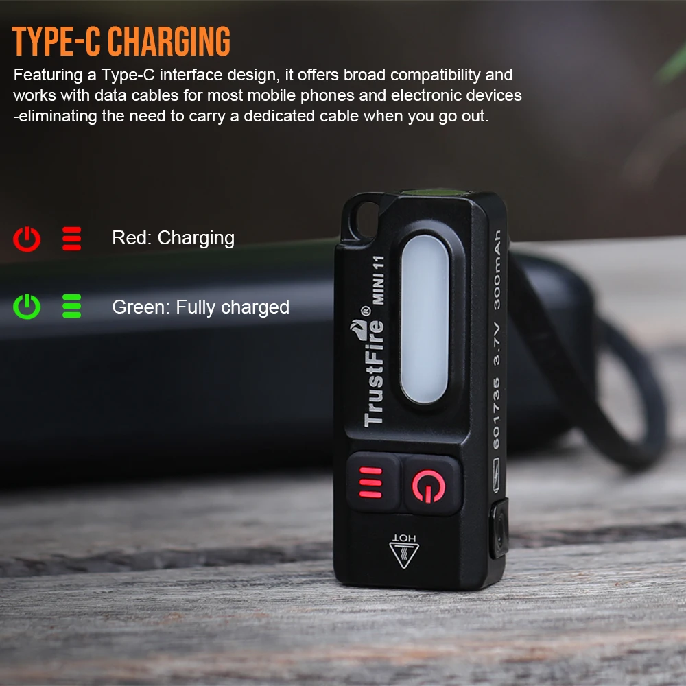 Trustfire MINI11 linterna EDC recargable USB-C con clip - imagen 4