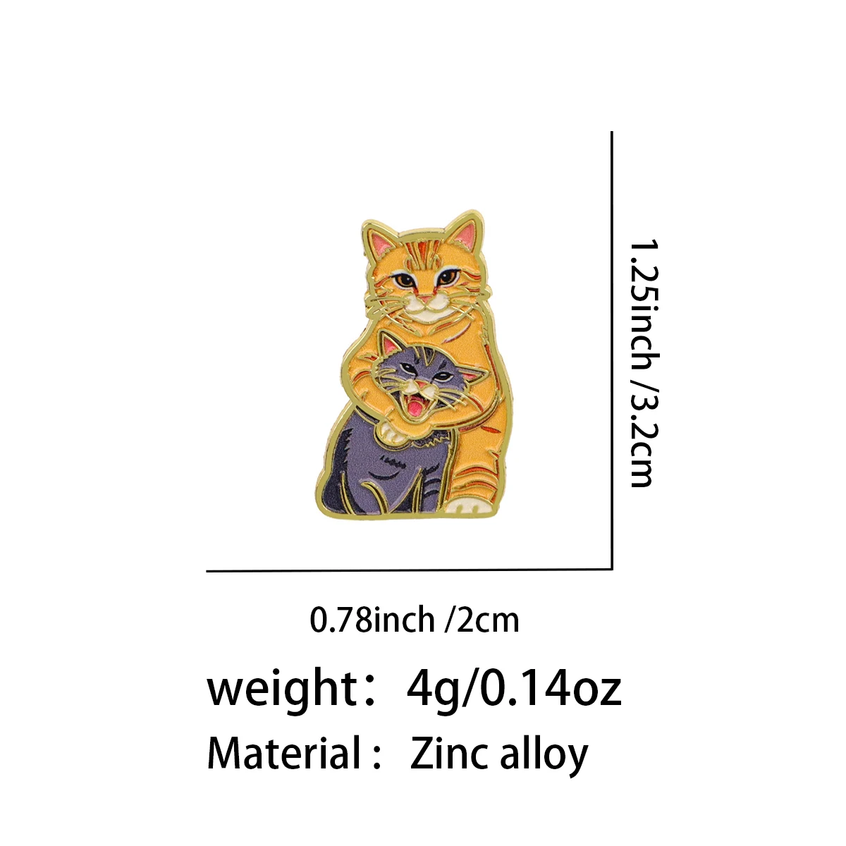 Broche esmalte gato lindo – Pin metálico para mochila y sombrero