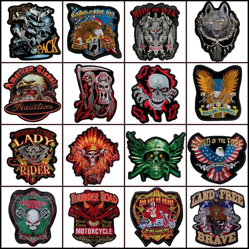 Parche bordado trasero punk libertad – calavera para planchar - imagen 4