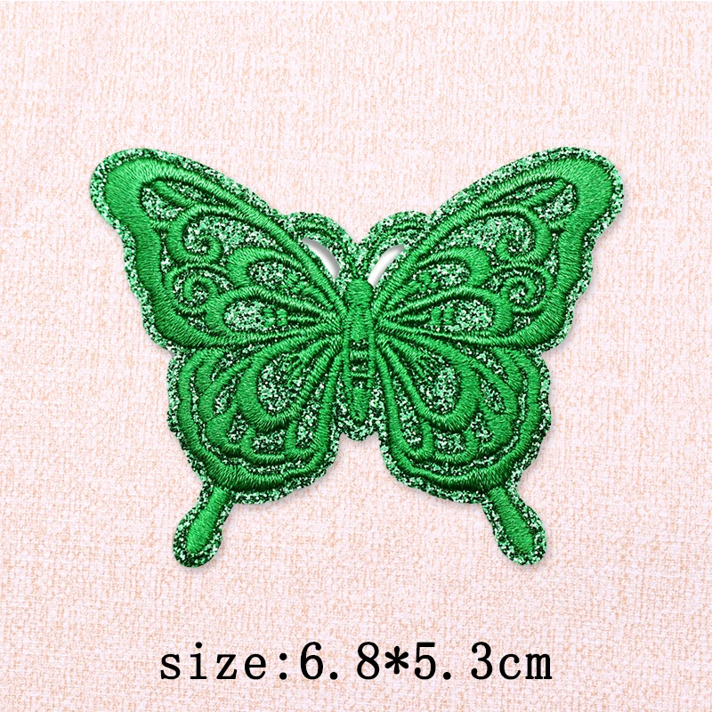 Parche termoadhesivo mariposa brillante para jeans y mochilas - imagen 2
