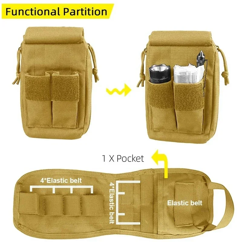 Bolsa táctica MOLLE para primeros auxilios y supervivencia portátil - imagen 3