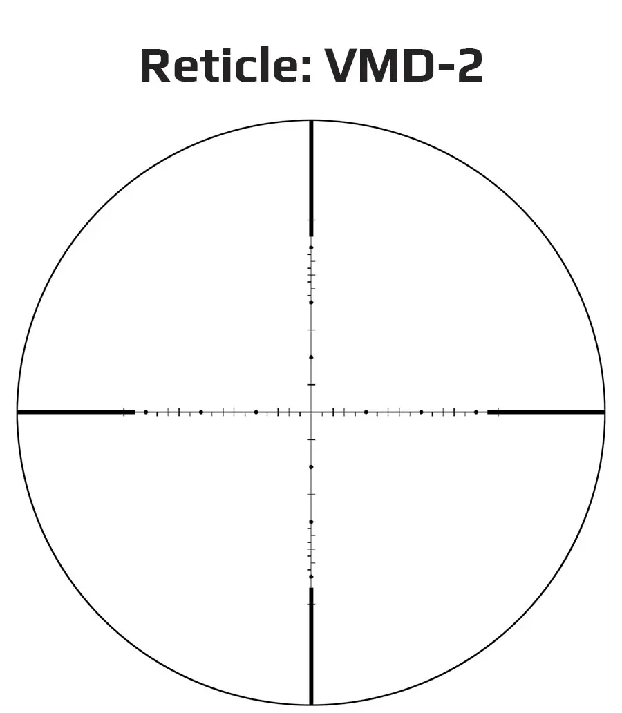 Retícula VMD-2 con iluminación y marcas de medición