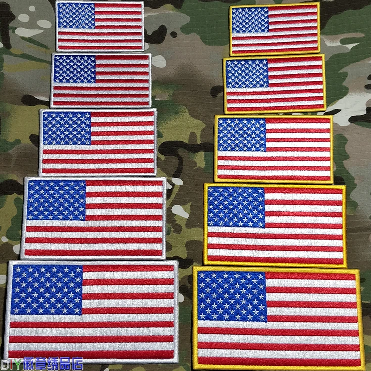 Parche táctico bordado bandera militar con velcro gancho-bucle