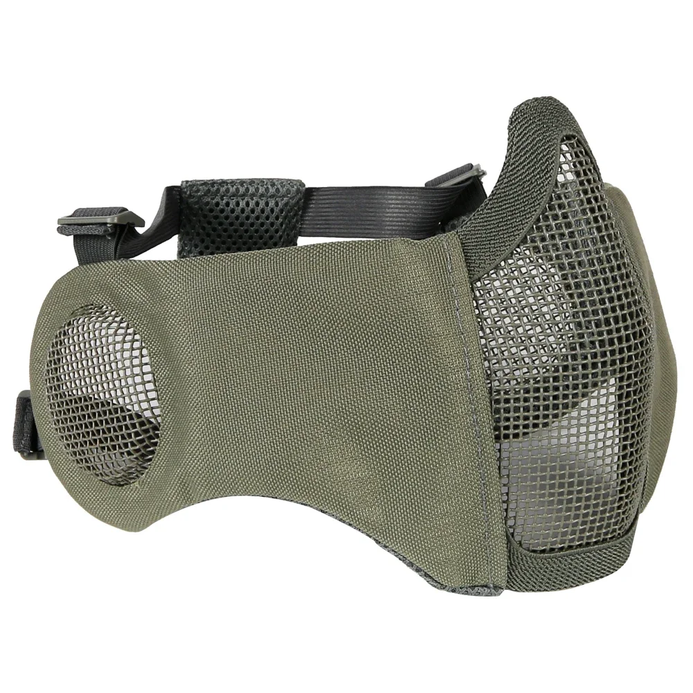Protector facial táctico de malla de acero – Plegable con protección auditiva - imagen 5