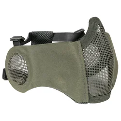 Protector facial táctico de malla de acero – Plegable con protección auditiva