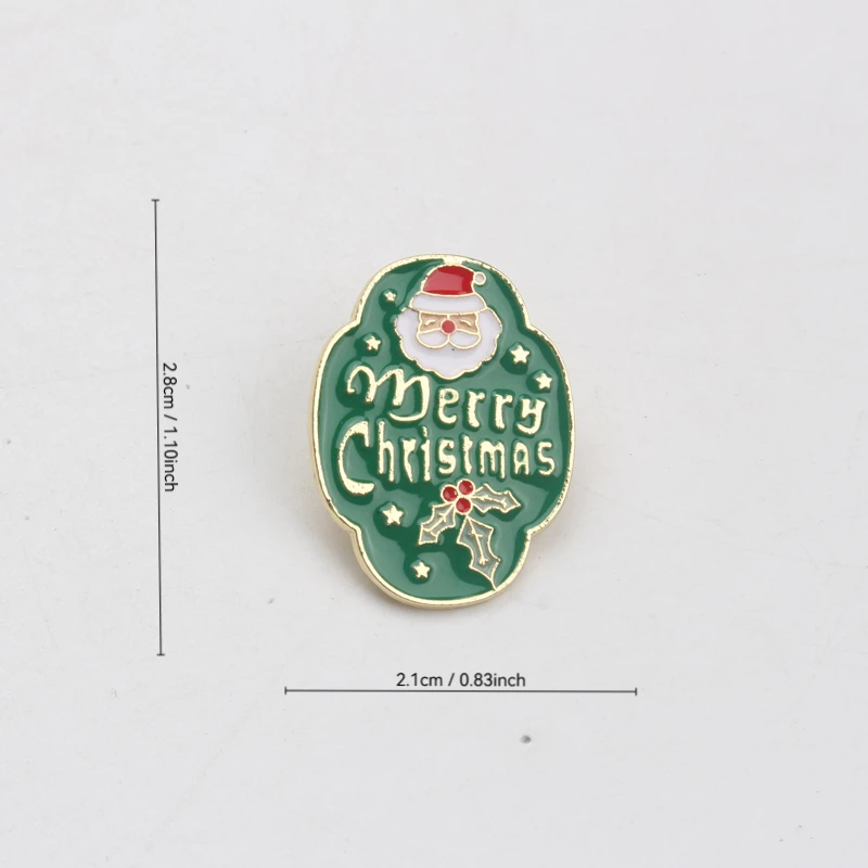 Broche navideño pin esmaltado Papá Noel Feliz Navidad vintage - imagen 2