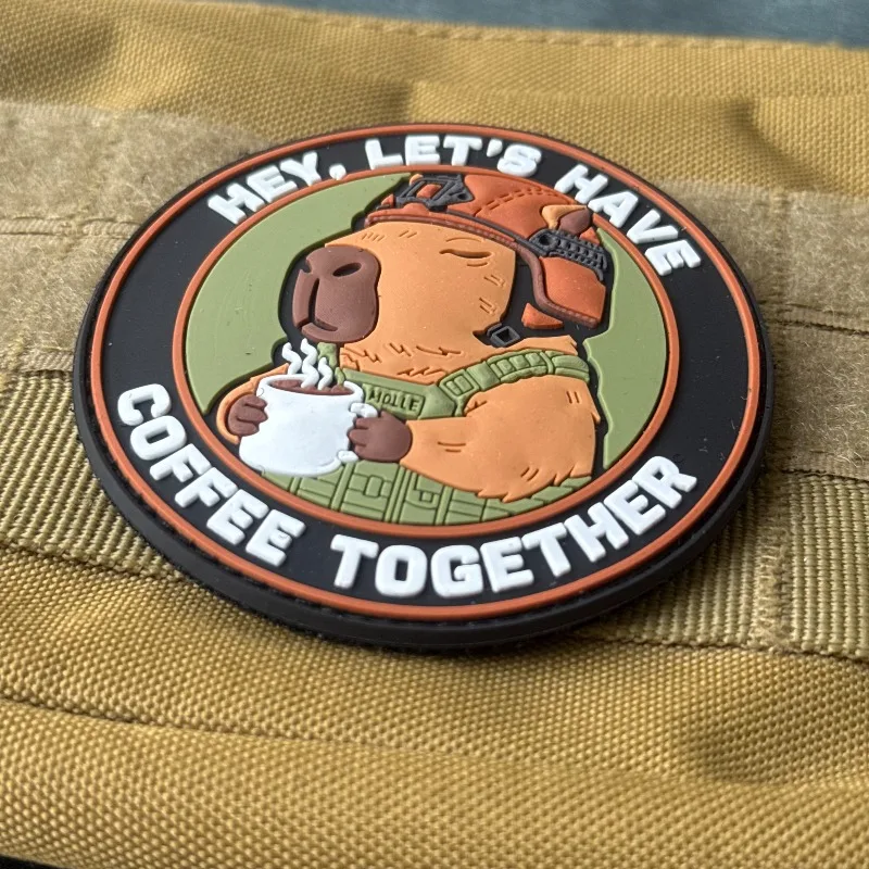Parche táctico PVC capibara con velcro gancho y bucle para mochila - imagen 4