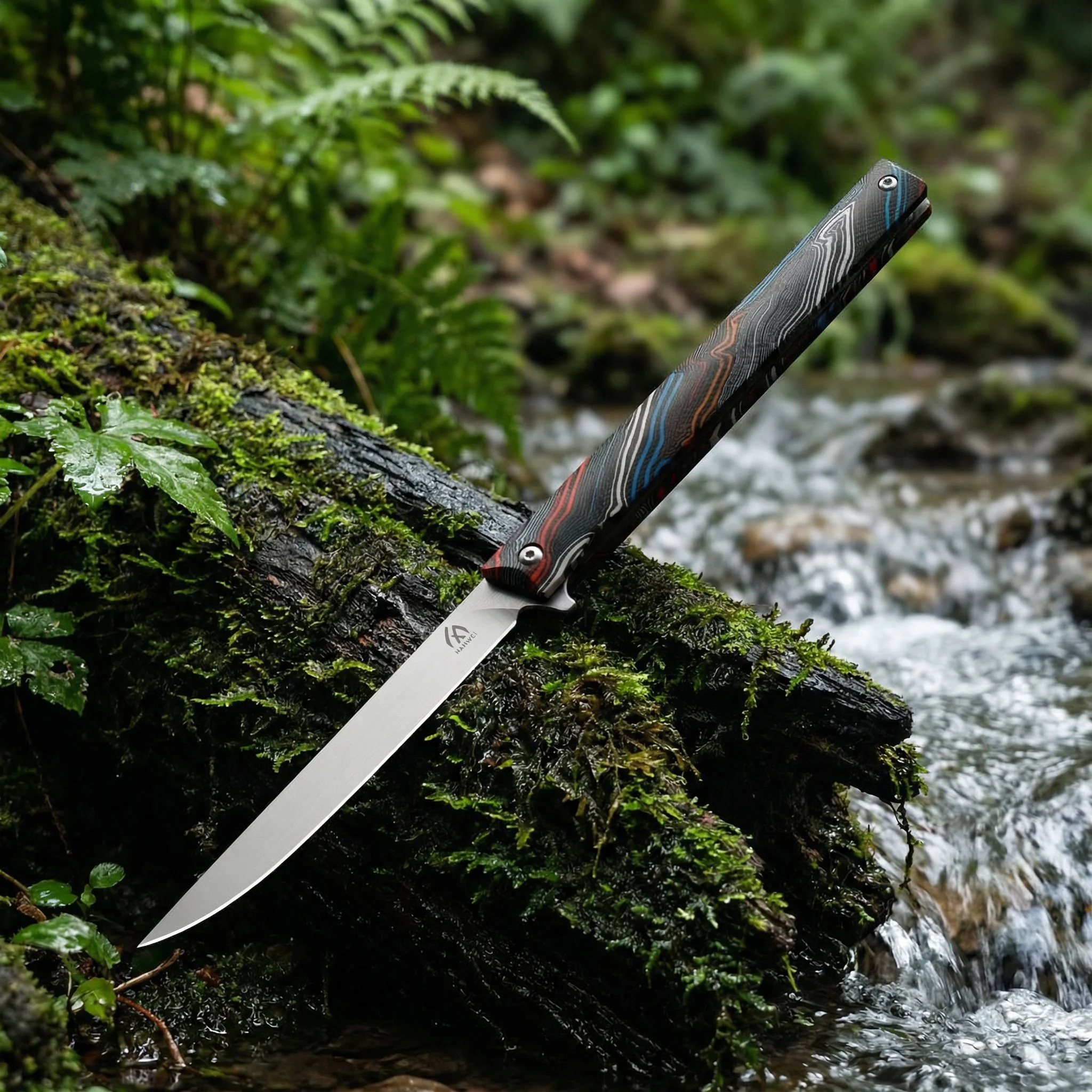 Cuchillo plegable de acero calidad para exterior camping senderismo - imagen 2