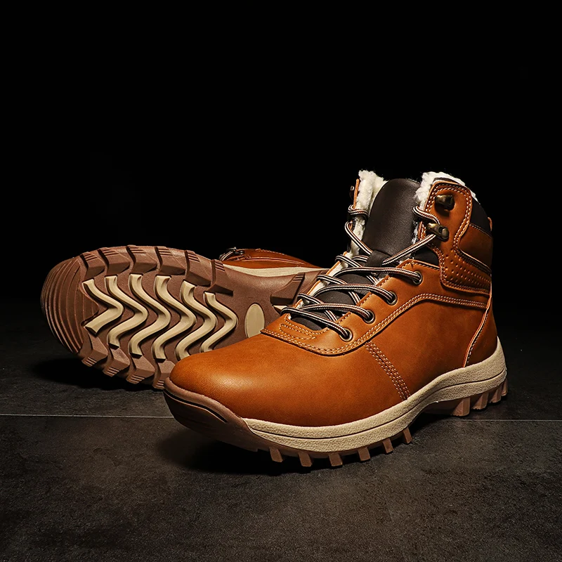 HIKEUP Botas de Invierno Hombre Trekking Impermeables Forro Polar - imagen 4