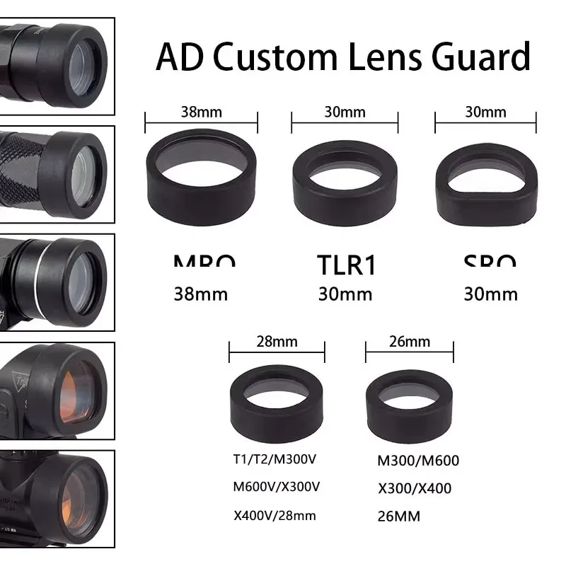 Protector lente linterna táctica LED compatible M300 M600 X300 - imagen 4
