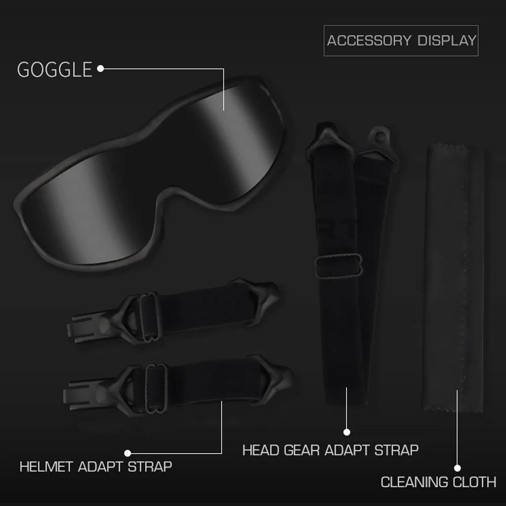 Gafas tácticas antifaz antipolvo – Paintball Moto Esquí - imagen 3