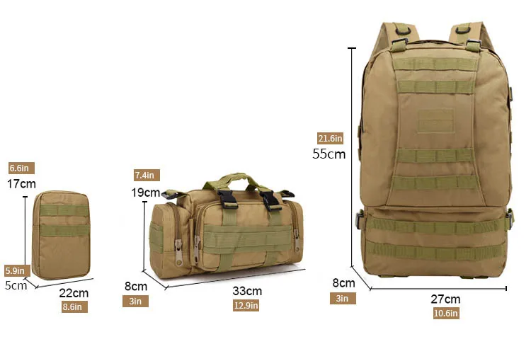 Sistema MOLLE y bolsillos desmontables