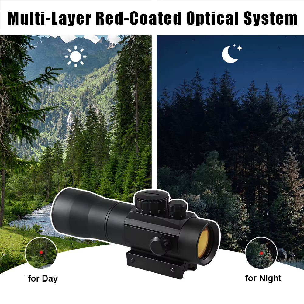 Mira reflex táctica punto rojo con tapa de lente para riel Picatinny - imagen 5