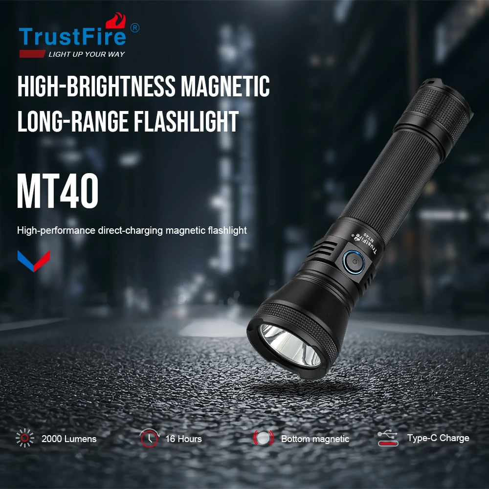 TrustFire MT40 linterna táctica EDC recargable USB-C magnética - imagen 4