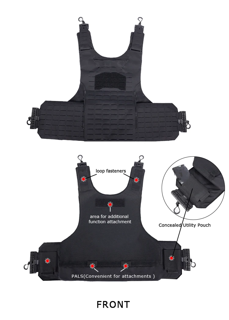 YAKEDA portaplacas táctico MOLLE PALS camuflaje inserto magnético - imagen 3