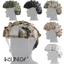 Funda de casco 3D láser recortada, camuflaje hoja para airsoft