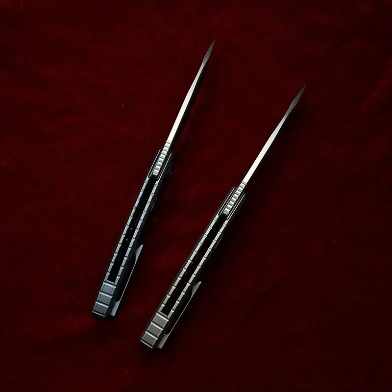 LEMIFSHE cuchillo plegable EDC hoja satén y mango titanio - imagen 5