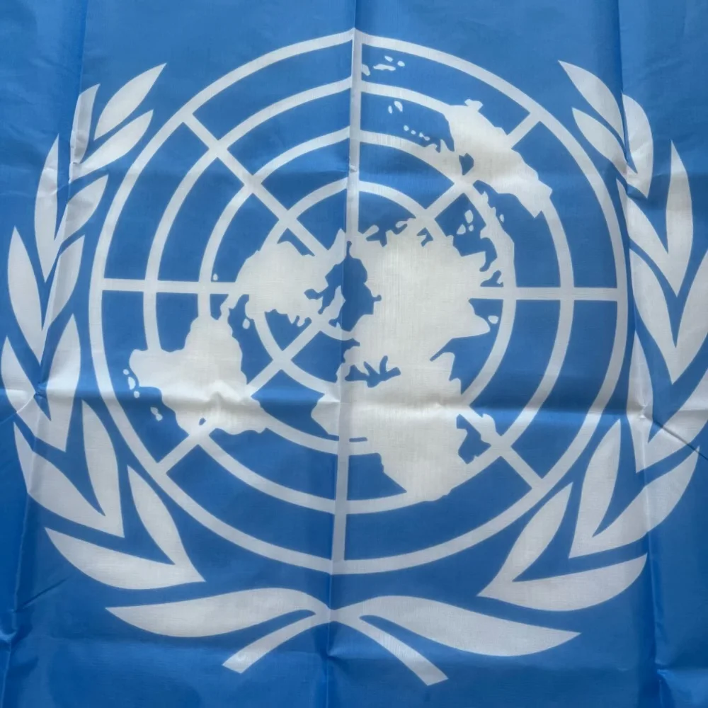 Bandera ONU poliéster gran formato para exteriores - imagen 2
