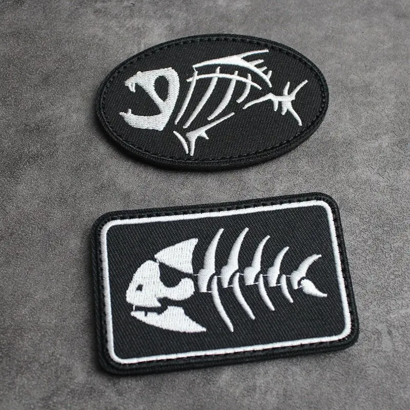 Parche bordado casco espalda con pulpo hueso para mochila y chaqueta - imagen 4