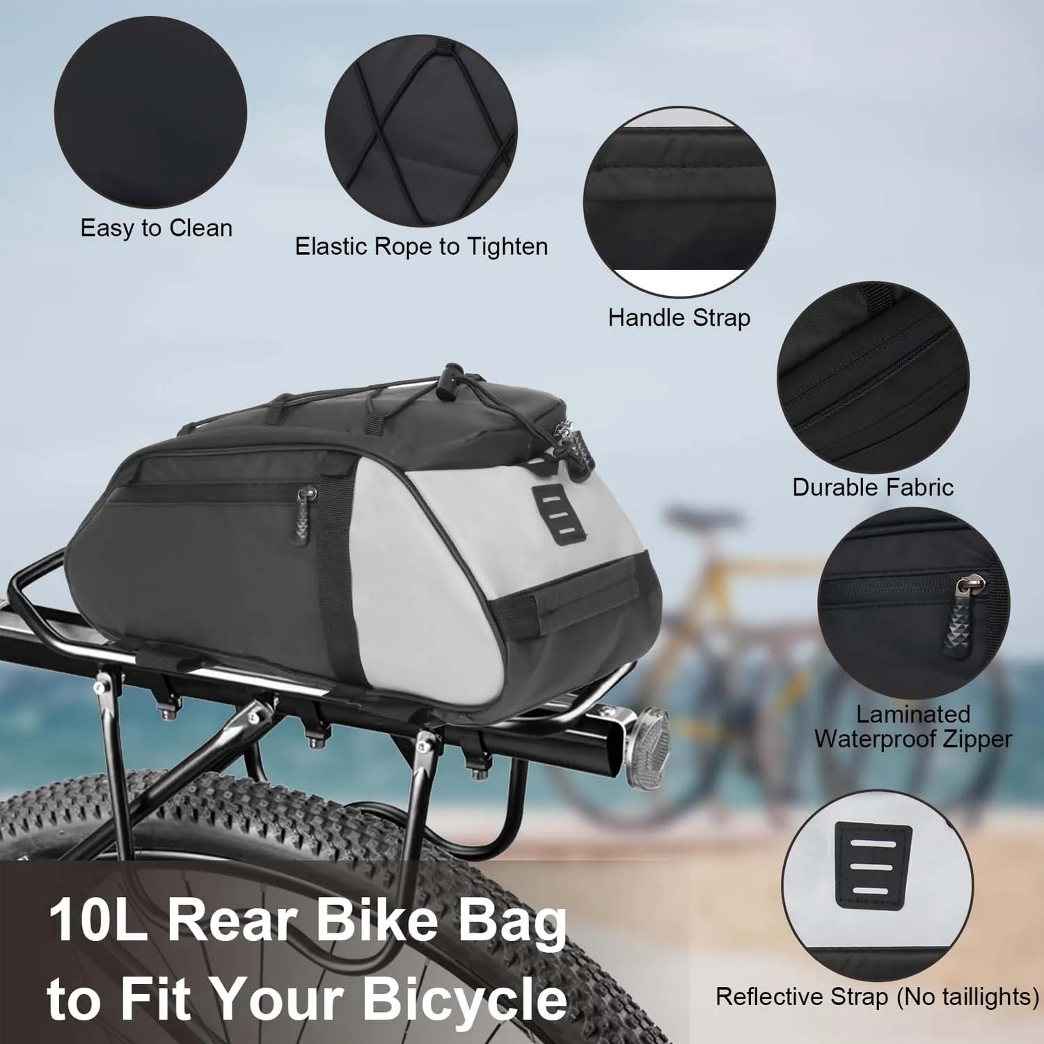 Bolsa impermeable para bicicleta trasera con correa hombro