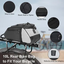 Bolsa impermeable para bicicleta trasera con correa hombro