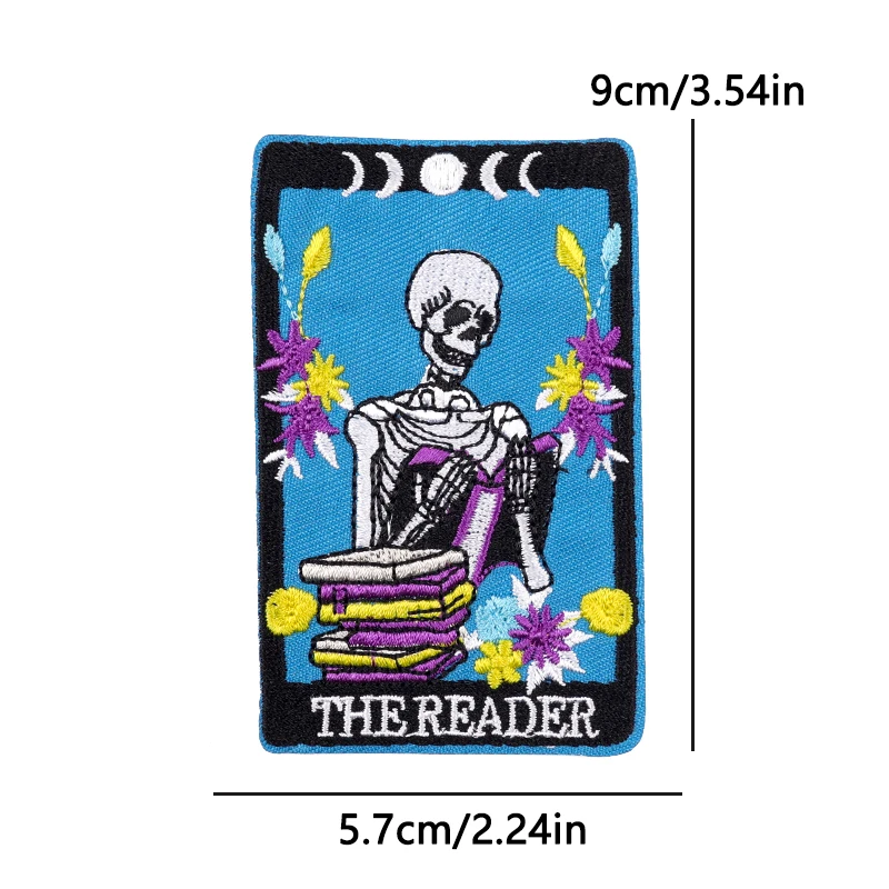 Parche bordado gótico calavera letras – Termoadhesivo para ropa - imagen 4