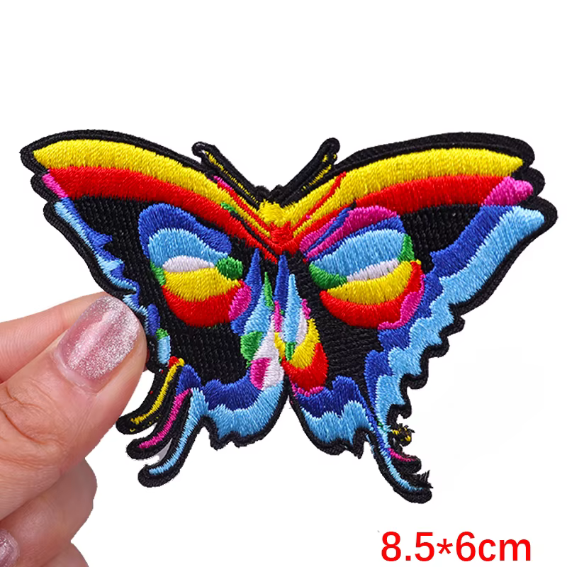 Parche termoadhesivo bordado mariposa oso gato tiburón terror - imagen 5