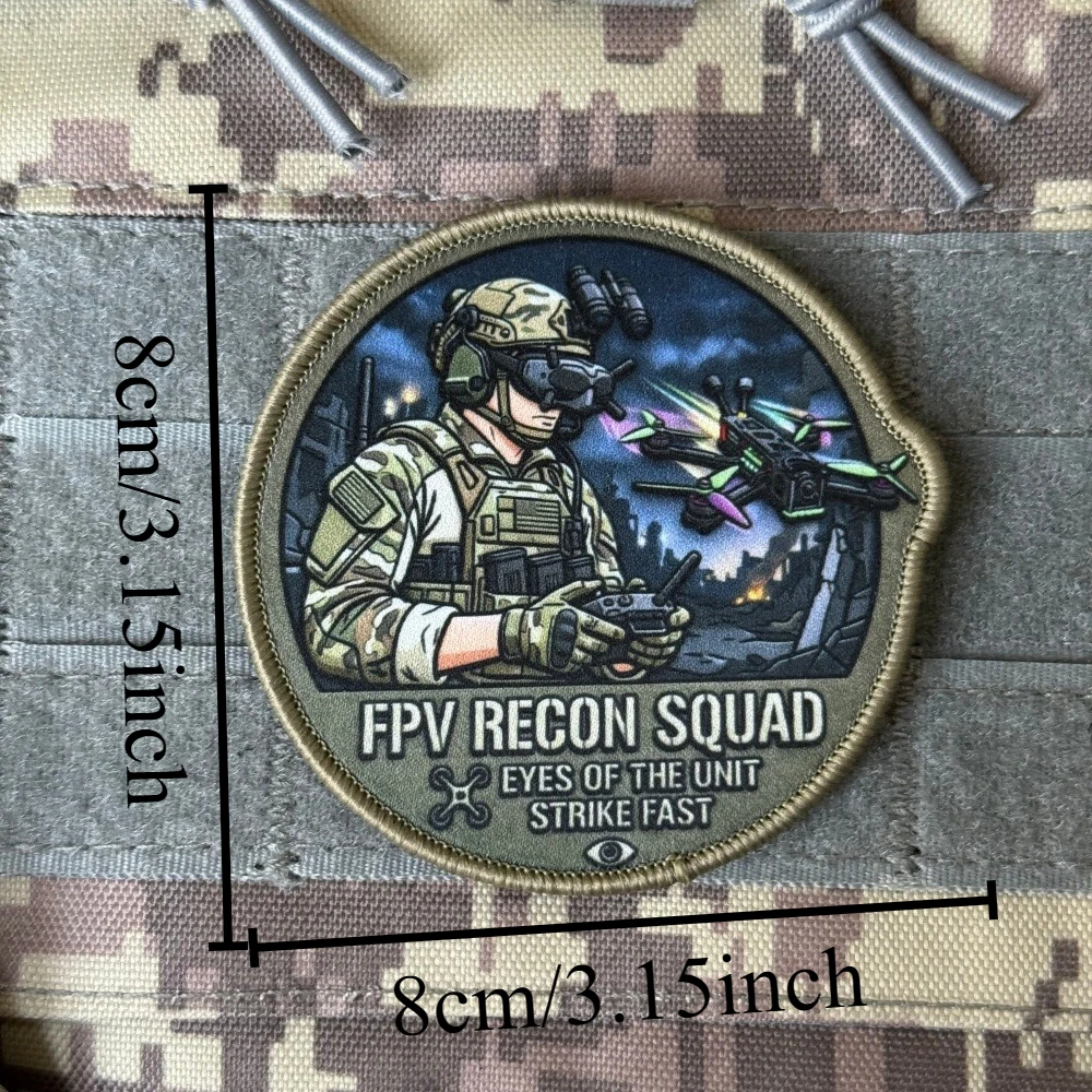 Parche táctico Moral FPV RECON SQUAD, velcro para ropa y mochilas - imagen 5