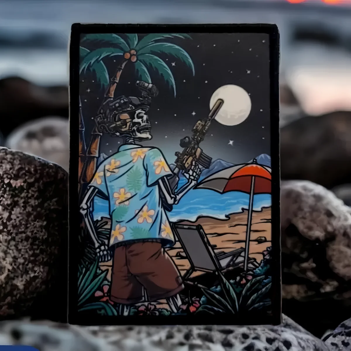 Parche morale patch táctico con gancho y bucle – calavera militar - imagen 4