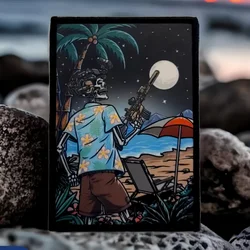 Parche morale patch táctico con gancho y bucle – calavera militar
