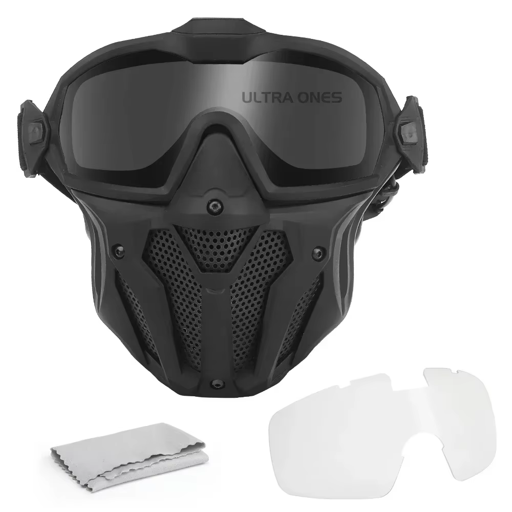 Máscara táctica Airsoft protección facial completa con antivaho desmontable - imagen 4
