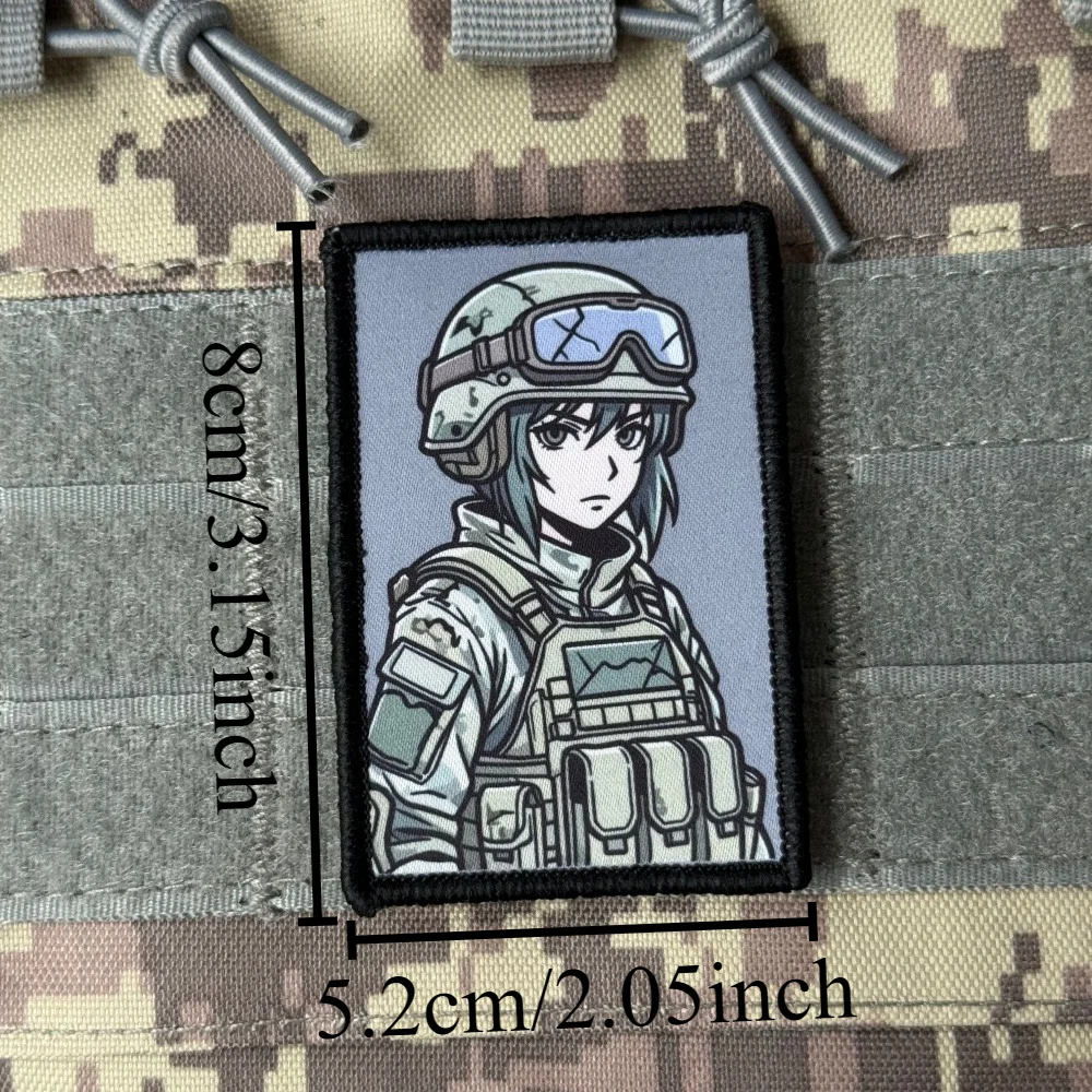 Parche táctico impreso Waifu anime con gancho y bucle DIY ropa - imagen 3