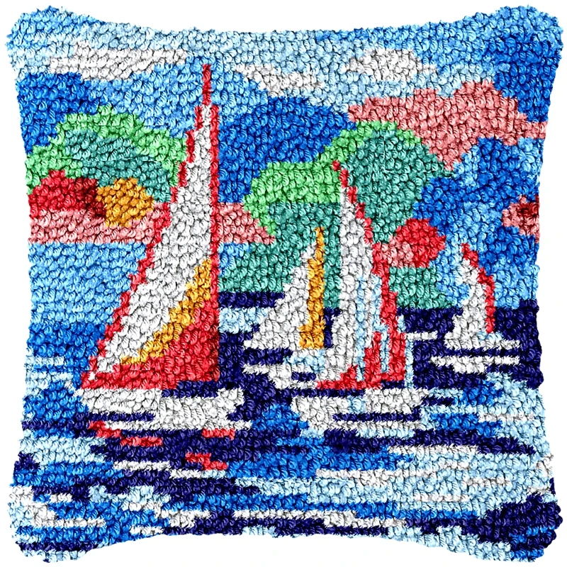 Kit alfombra ganchillo Serie Océano con delfín y tortuga marina - imagen 2