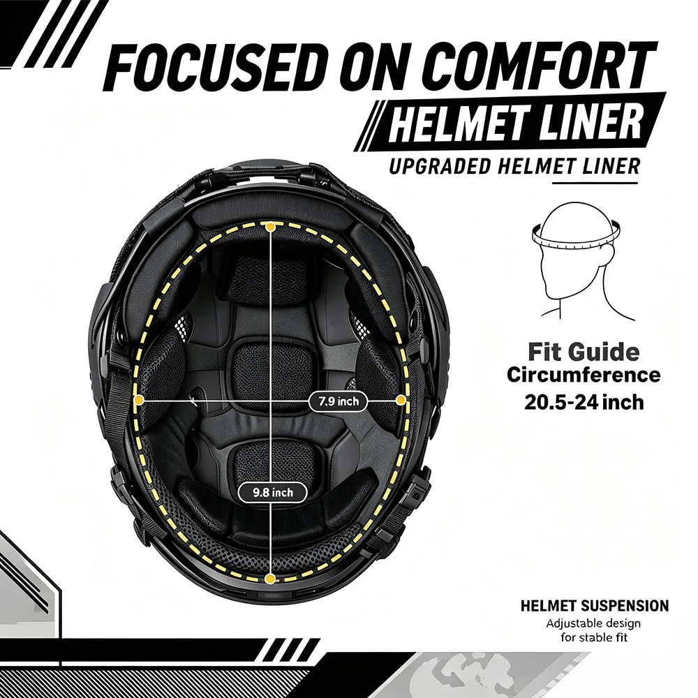 Casco táctico FAST para airsoft con auriculares y máscara de malla - imagen 3