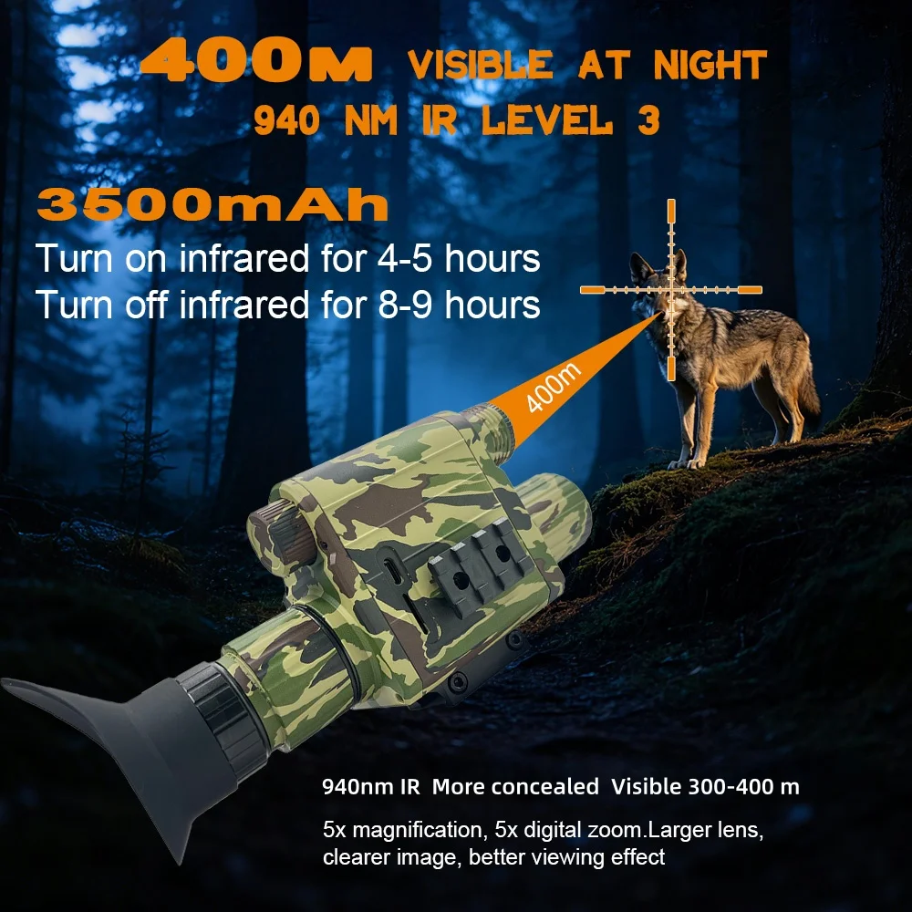 Visión nocturna infrarroja camuflaje militar verde con retícula - imagen 3
