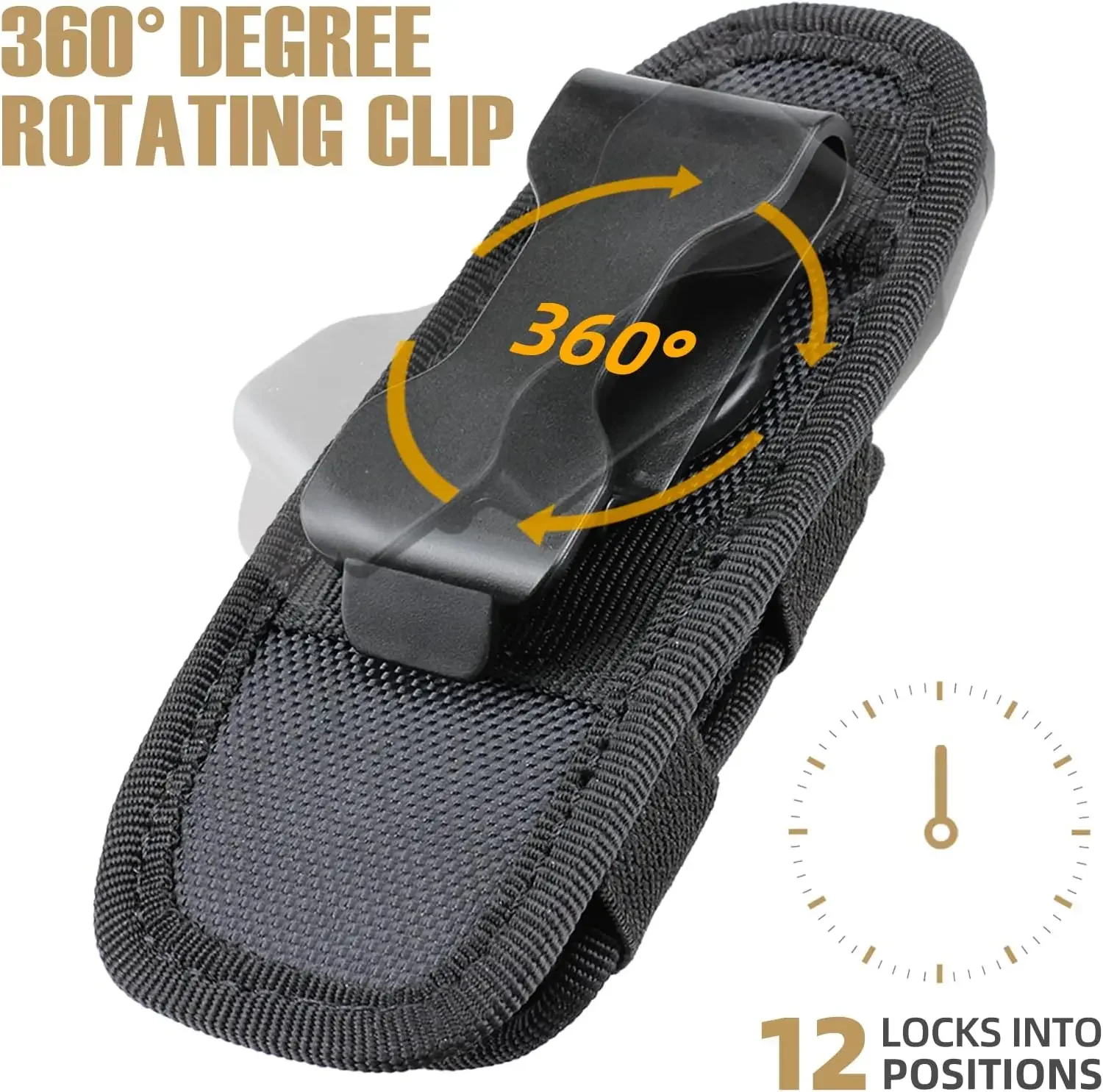 Funda con clip y sujeción para linterna
