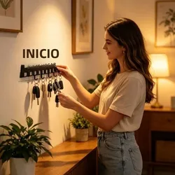 Colgador de llaves pared metálico con ganchos para sombreros