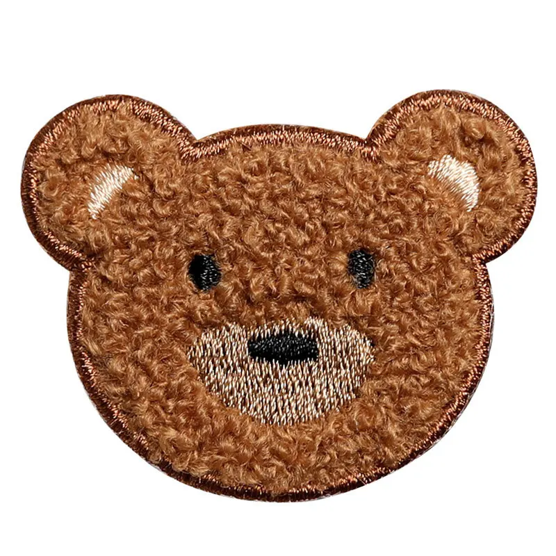 Parche autoadhesivo tela bordado 3D oso para mochila y bufanda - imagen 2