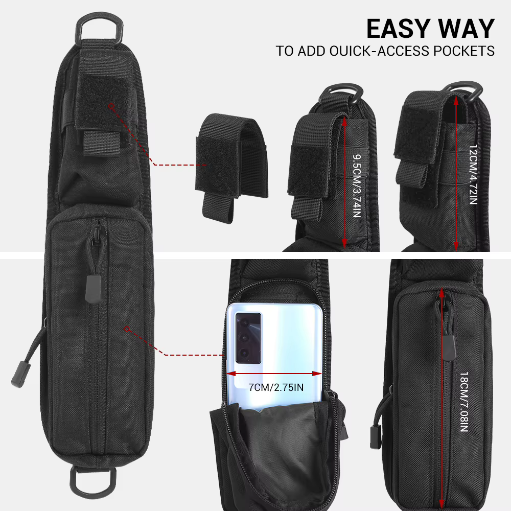 Bolsa táctica MOLLE polivalente con correa de hombro - imagen 5