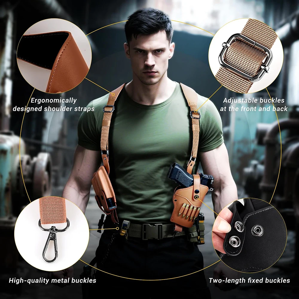 Funda táctica oculta para pistola con óptica y doble bolsa cargador - imagen 5